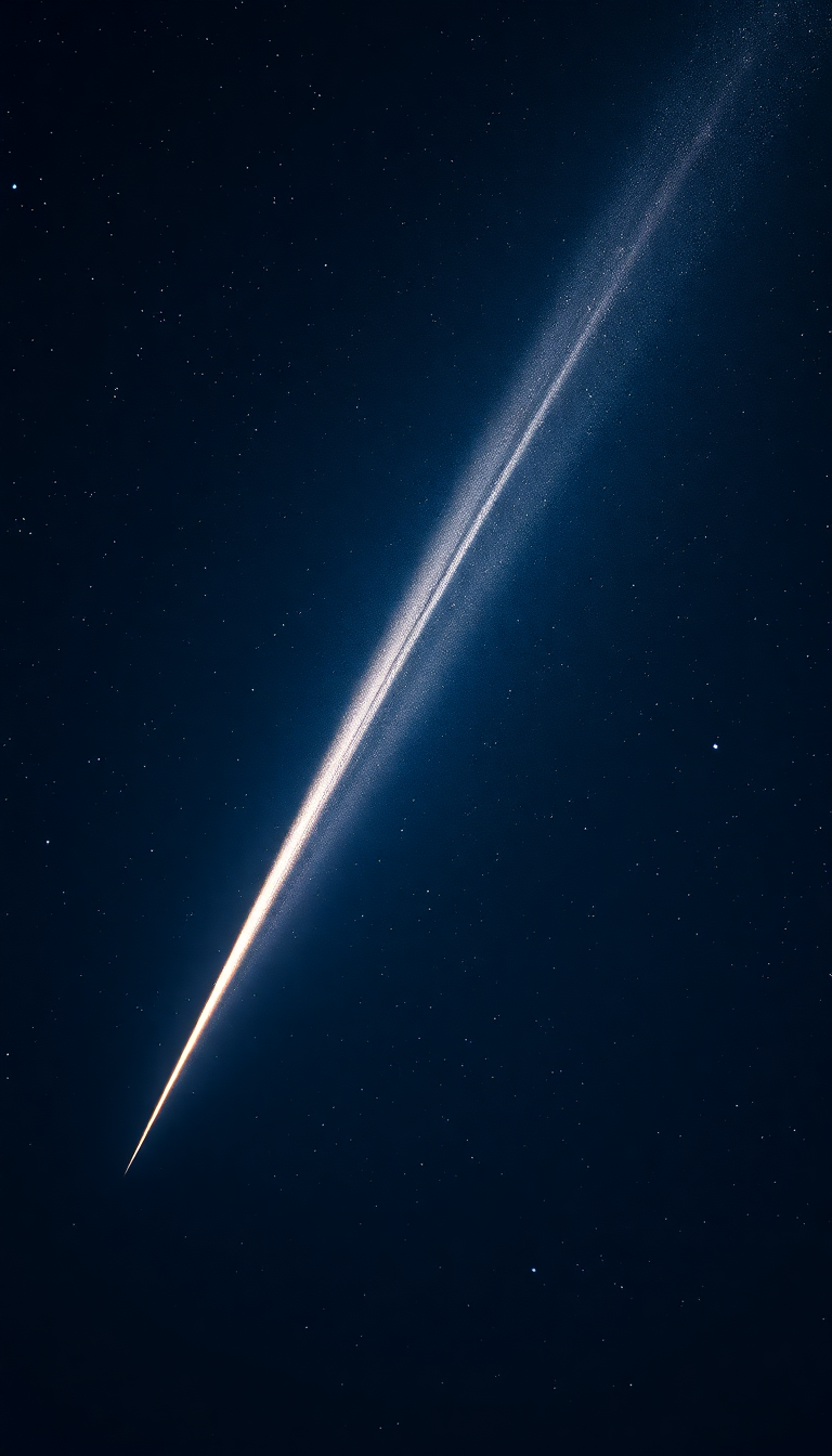 Comet Tail Streaming Across Night Sky Photorealistic Super Wallpaper