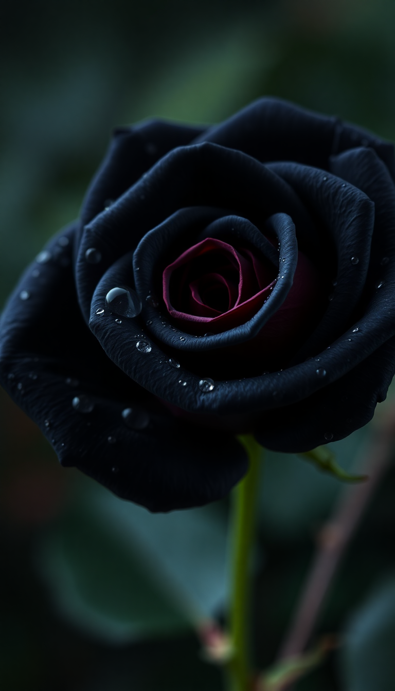 Dazzling Droplets Water With Rose Photorealistic Wallpaper