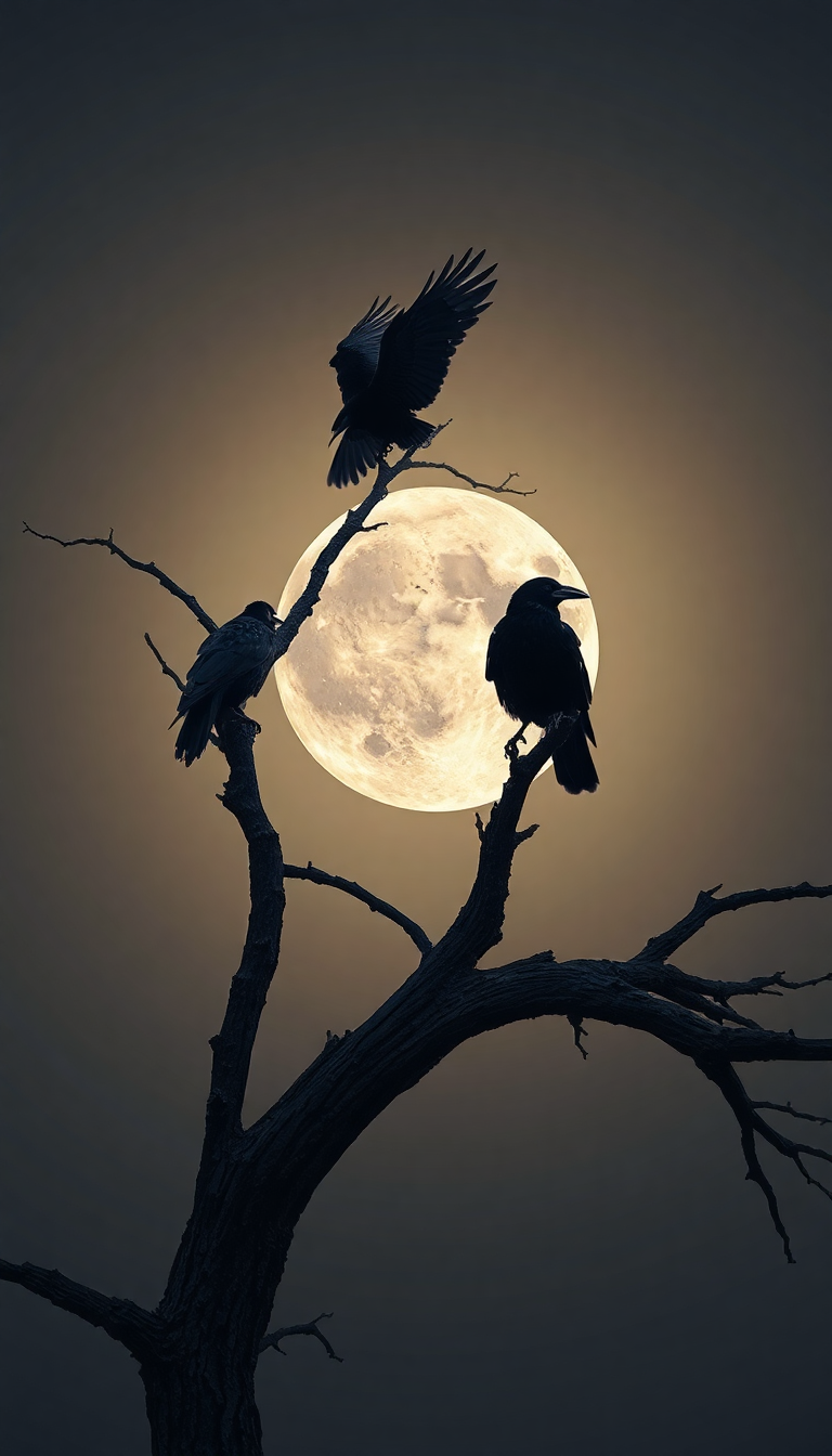 Ravens On Dead Elegant HD Wallpaper