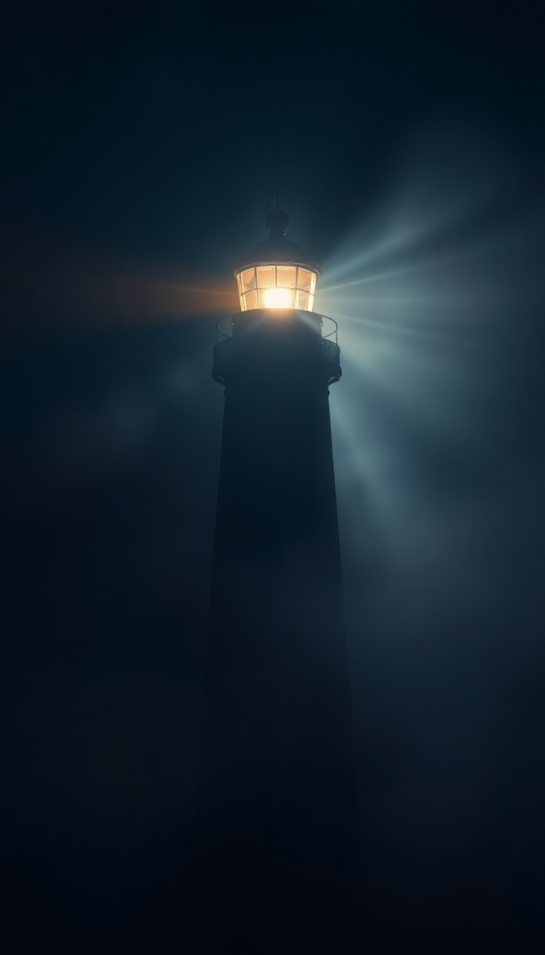 Zen Through Cutting Beam Lighthouse Photorealistic Wallpaper