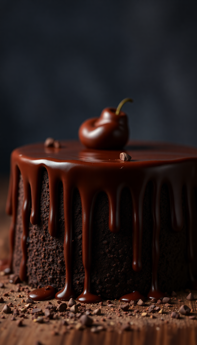 Sacred Dessert Decadent Cake Drip Photorealistic Wallpaper