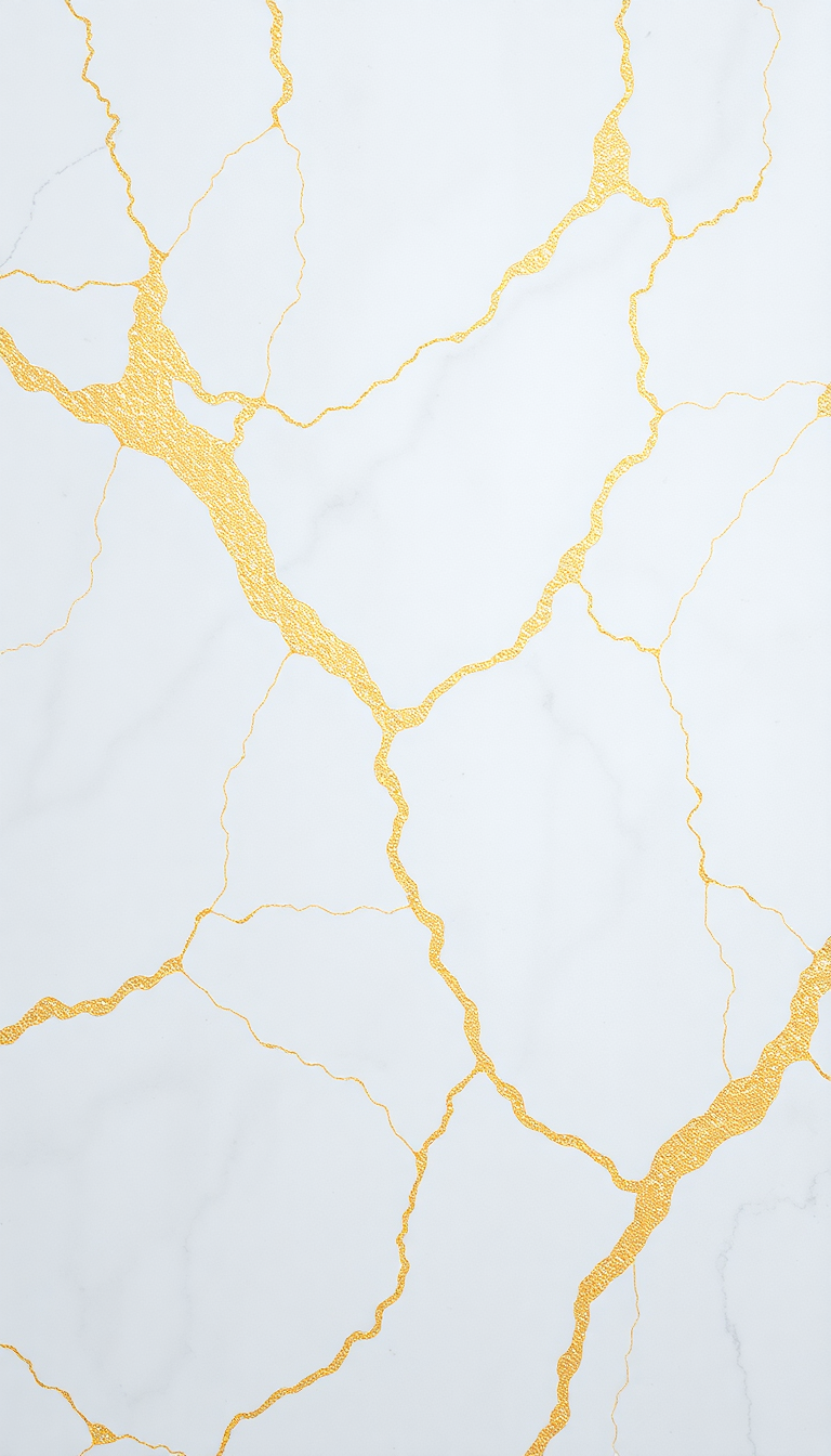 Primal Texture White Gold Veins Luxury Wallpaper