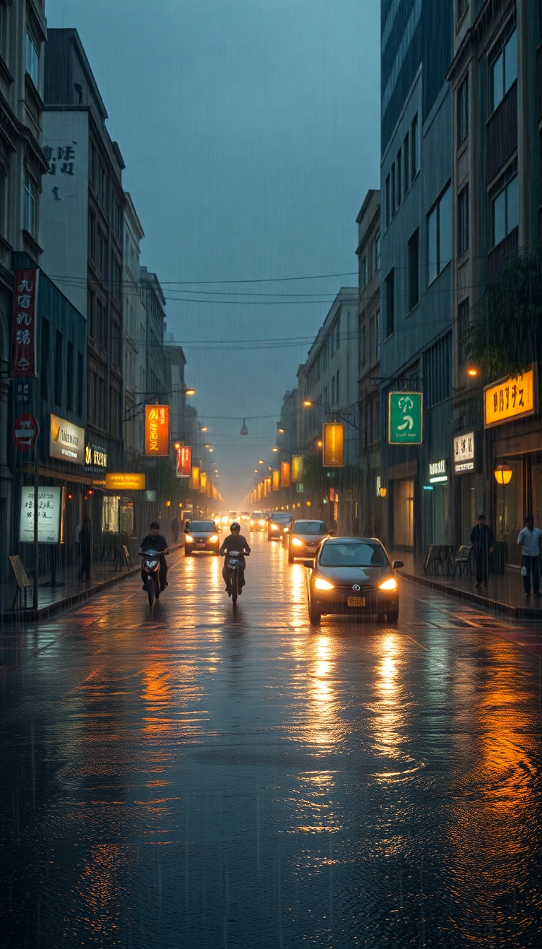 Frozen Monsoon Rain Heavy Downpour Street Wallpaper