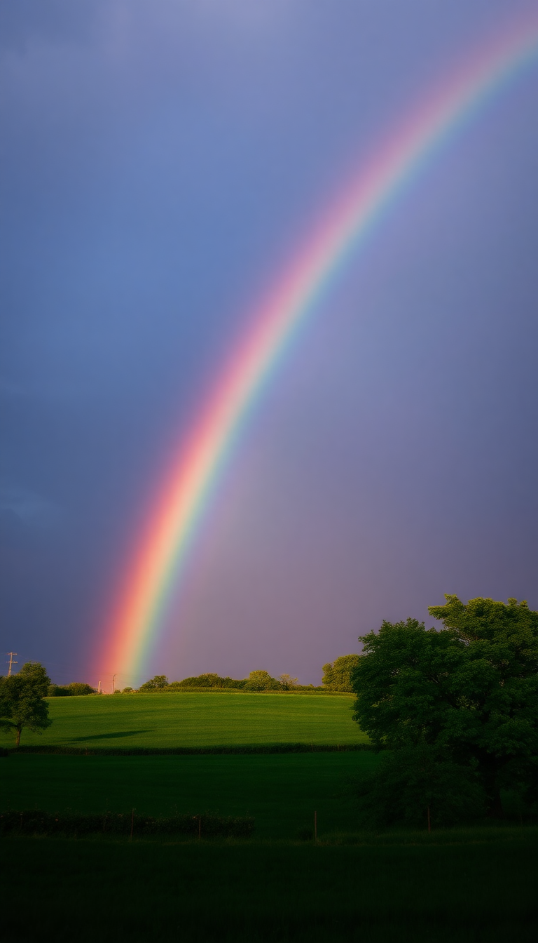 Rainbow After Storm Double Rainbow Photorealistic Wallpaper