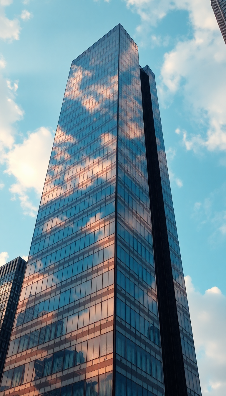 Metallic Glass Reflections Warped Photorealistic Wallpaper