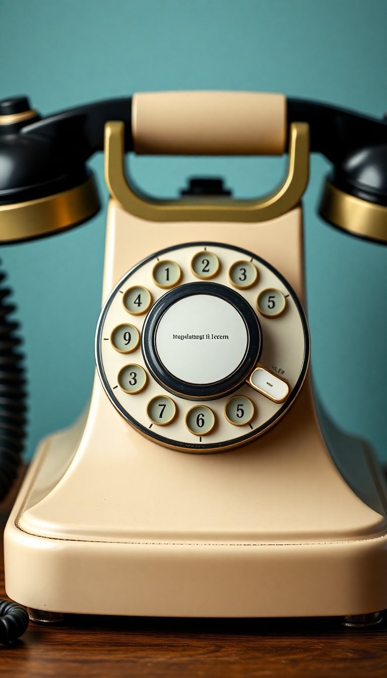 Metallic Telephone Rotary Dial Classic Photorealistic Wallpaper