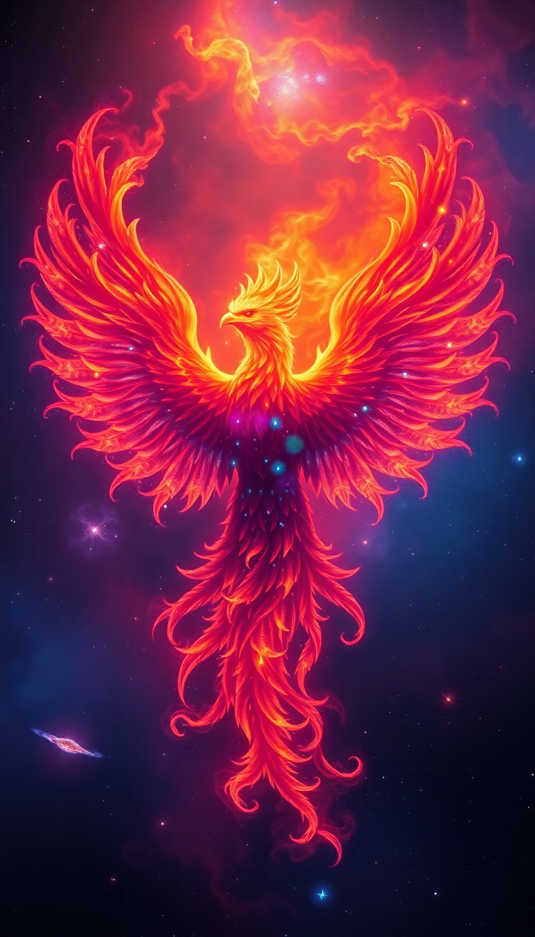 Delicate Bird Phoenix Like Shaped Digital art Wallpaper