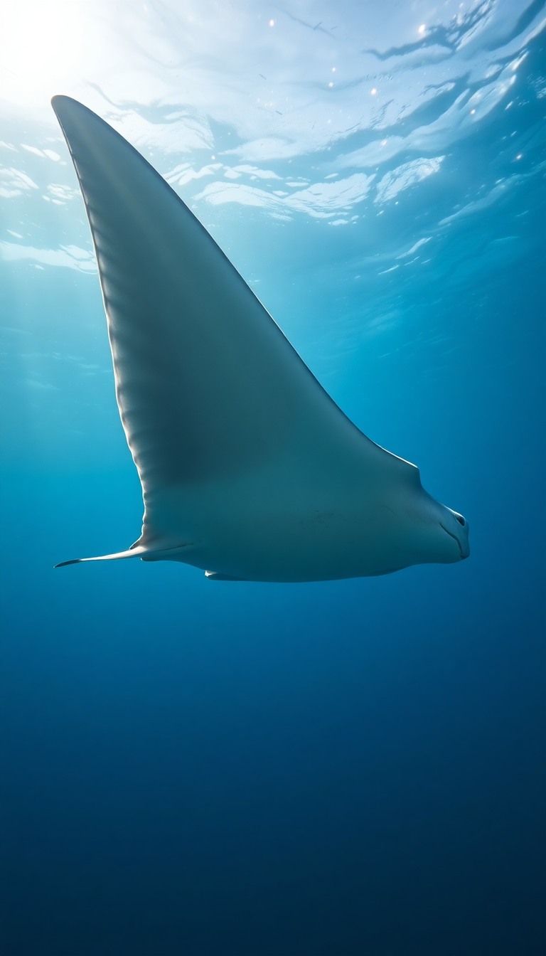 Pristine Manta Ray Gliding Graceful Underwater Wallpaper