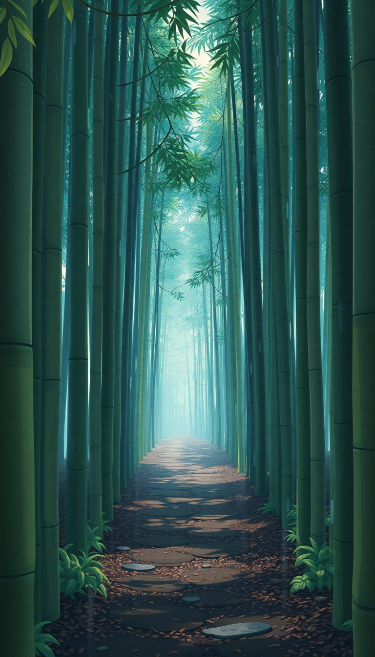Bamboo Forest Rain Ultimate HD Wallpaper