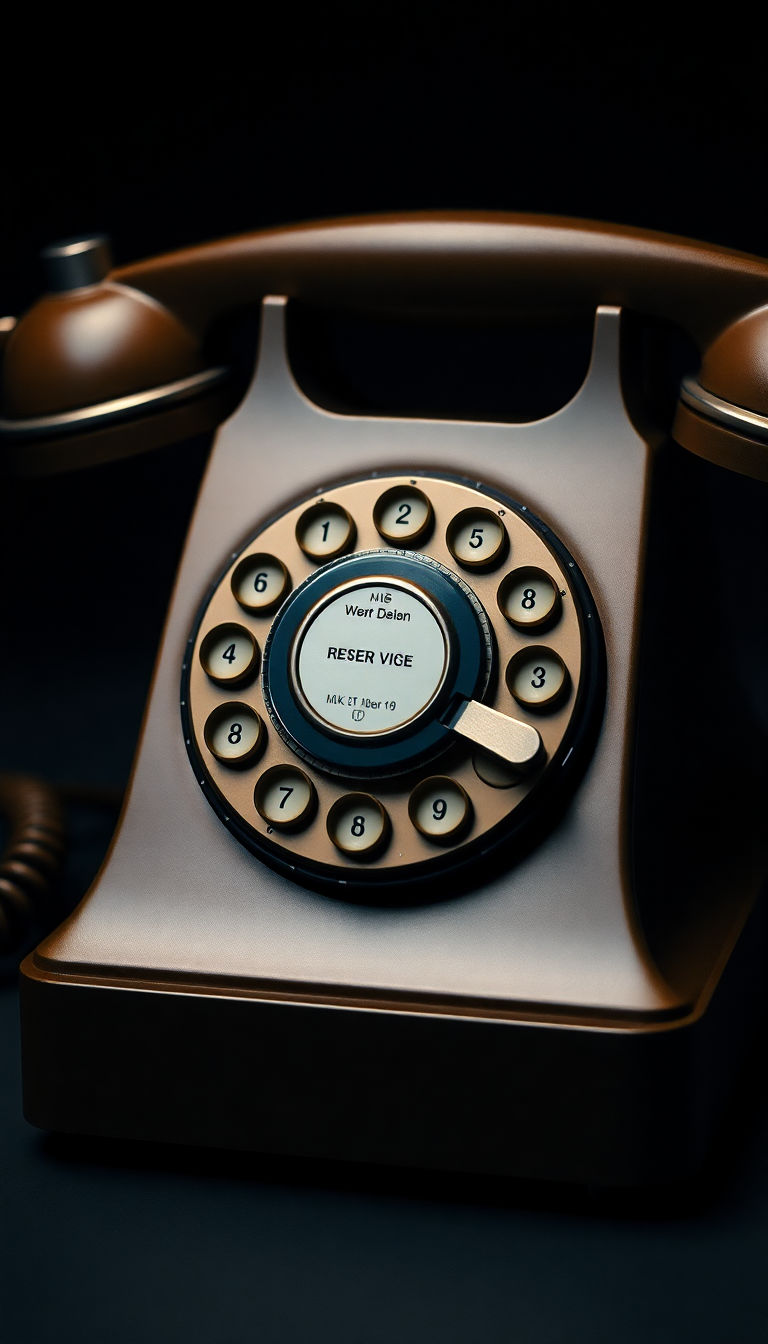 Vintage Telephone Rotary Dial Classic Photorealistic Modern Wallpaper