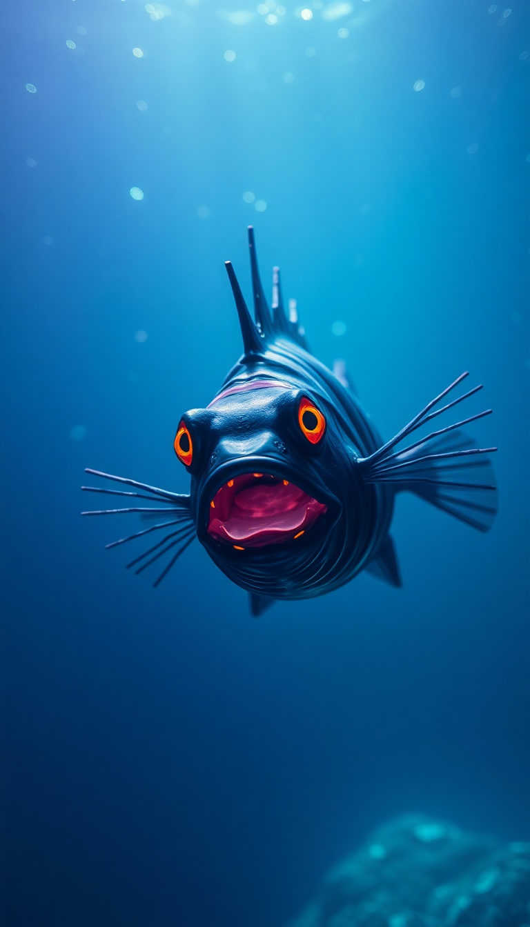 Pure Deep Sea Anglerfish Bioluminescent Abyss Wallpaper