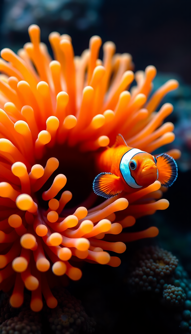 Deep Clownfish Macro Vibrant Colors Wallpaper
