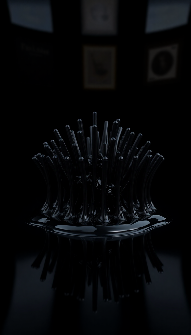 Digital art Midnight Spikes Magnetic Sculpture Wallpaper