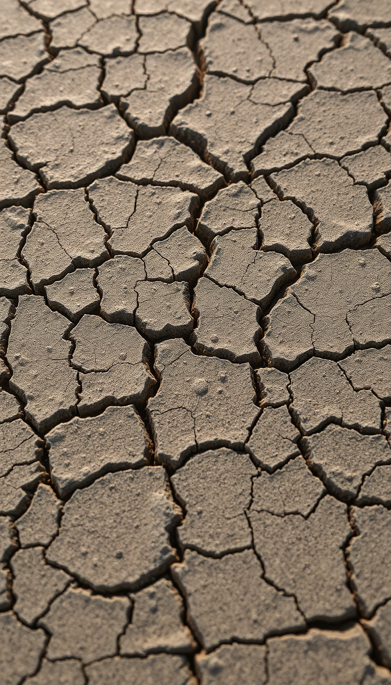 Cracked Earth Drought Pattern Texture Abstract Photorealistic Premium Wallpaper