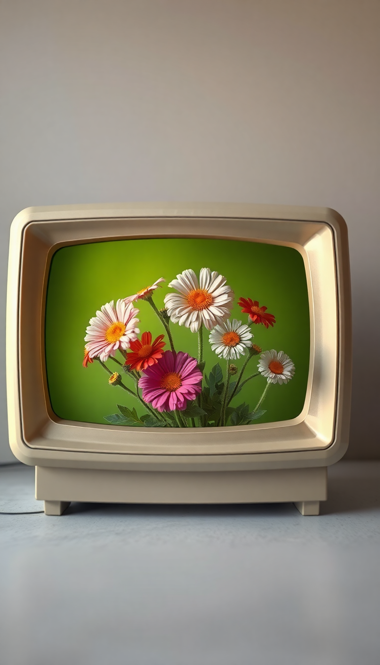 Soft Growing From Old Television Digital art Wallpaper