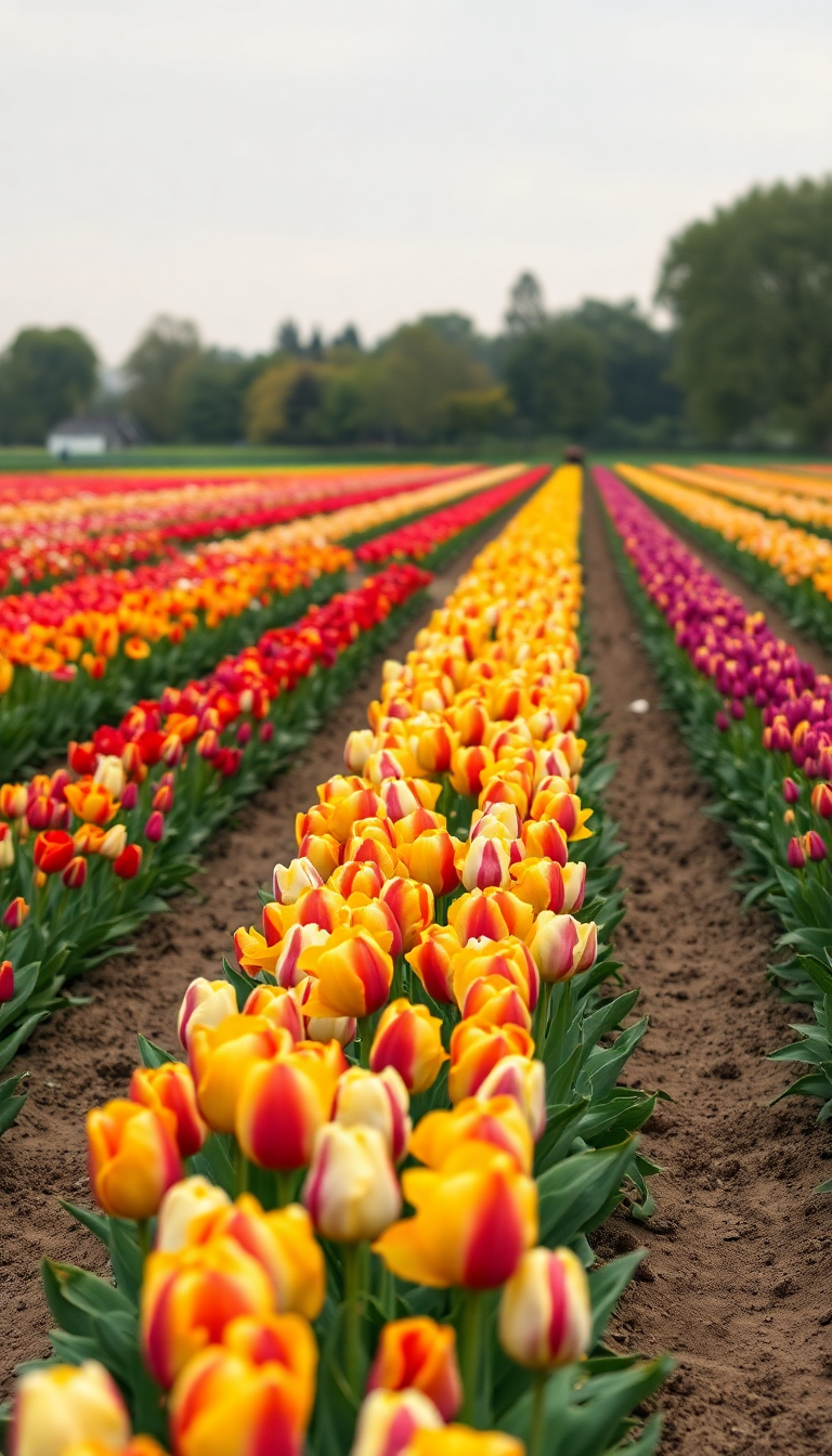 Photorealistic Icy Field Rows Of Wallpaper