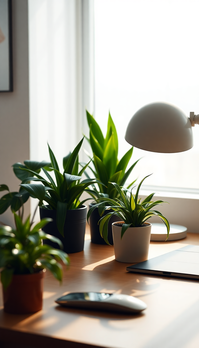 Setup Plants Morning Light Aesthetic Plus Wallpaper