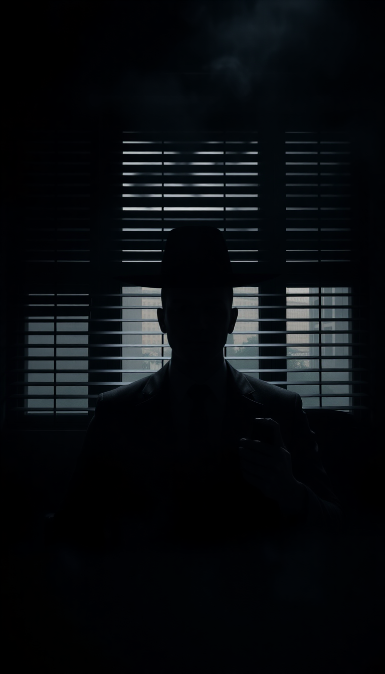 Noir Detective Office Blinds Shadows Smoke Aesthetic Mini Wallpaper