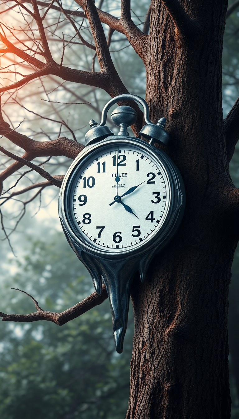 Magnificent Branch Tree On Clock Digital art Wallpaper