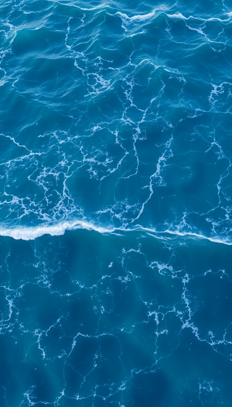 Photorealistic Radiant Waves Aerial View Wallpaper