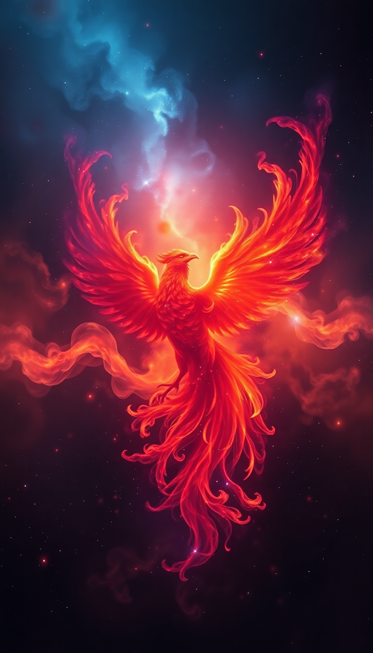 Pure Like Phoenix Bird Cosmic Fire Wallpaper