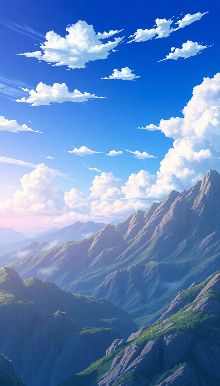 Above Mountains Anime Landscape Anime Classic Wallpaper