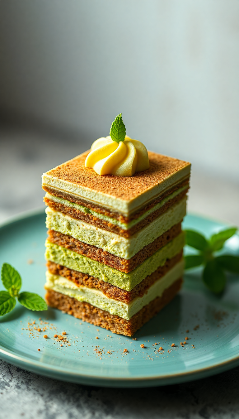 Infinite Sacred Matcha Tiramisu Layers Wallpaper