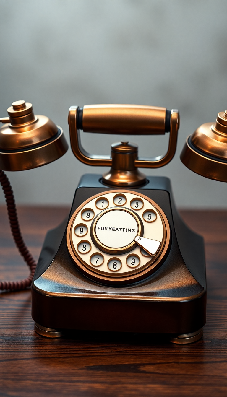 Electric Classic Dial Rotary Telephone Photorealistic Wallpaper
