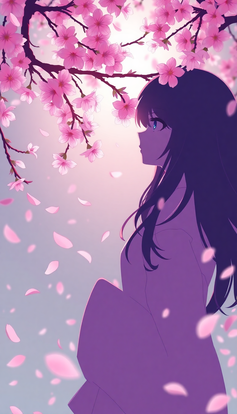 Falling Anime Girl Silhouette Anime Pro Wallpaper