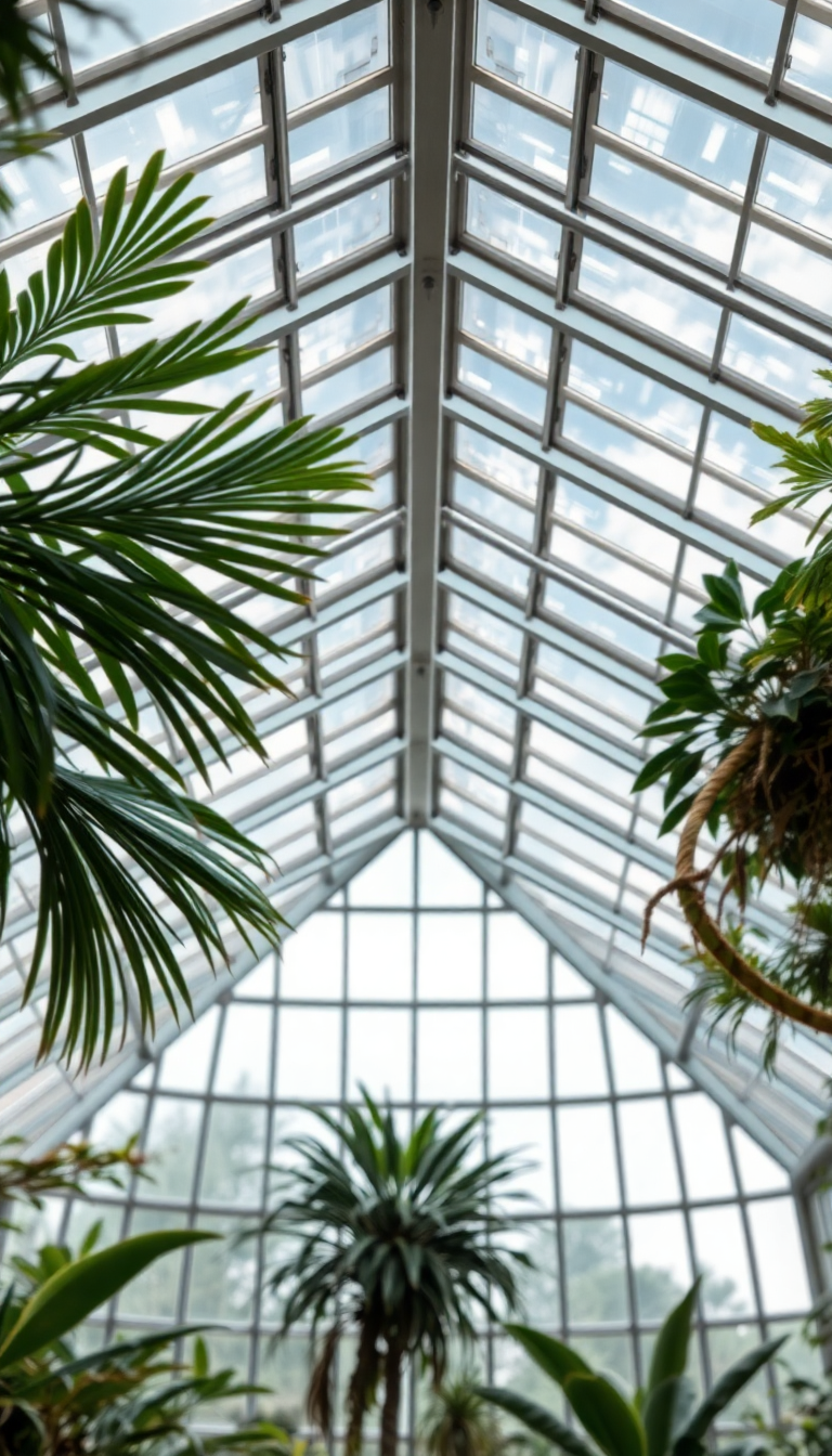 Spectacular Botanical Garden Glass Ceiling Wallpaper