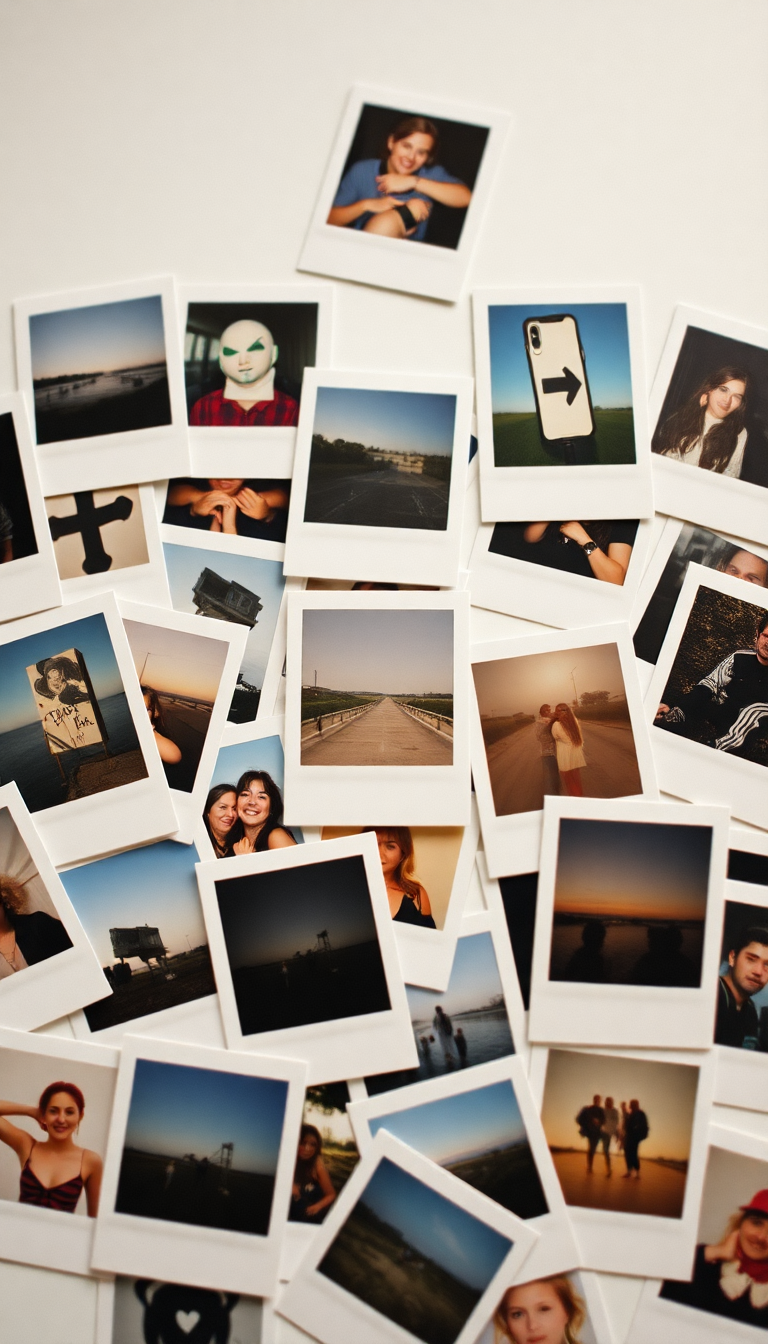 Majestic Vintage Polaroid Collection Scattered Memories Wallpaper