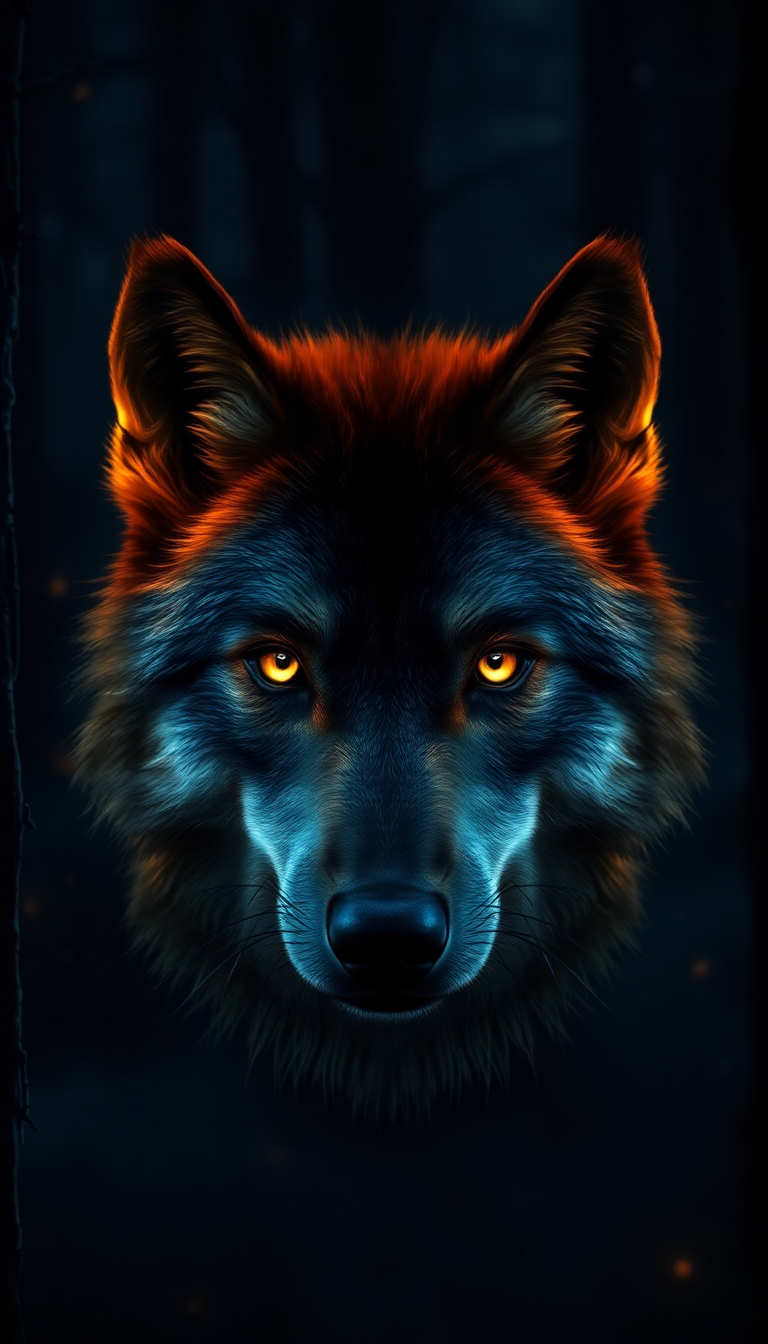 Elegant Dark In Glowing Eyes Digital art Wallpaper