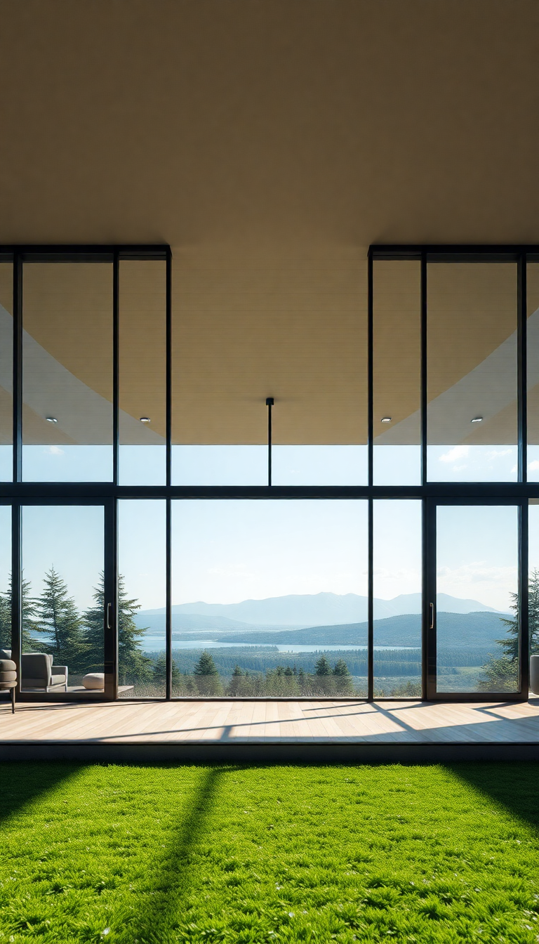 Glass Walls Nature View Minimalist Mega Wallpaper