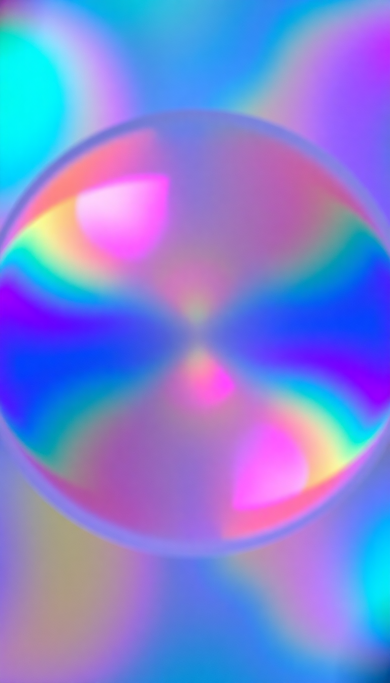 Frozen Iridescent Rainbow Macro Bubble Aesthetic Wallpaper