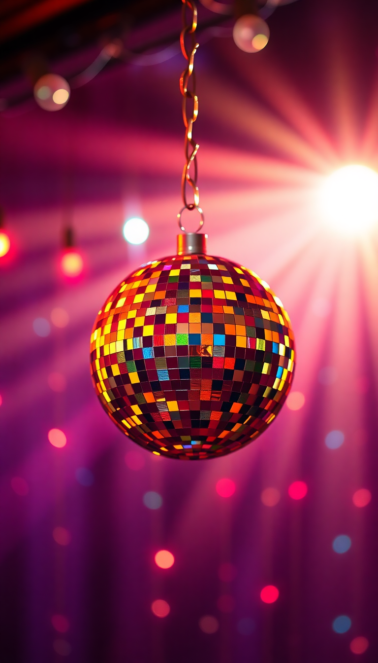 Beautiful 70s Ball Colorful Photorealistic Wallpaper