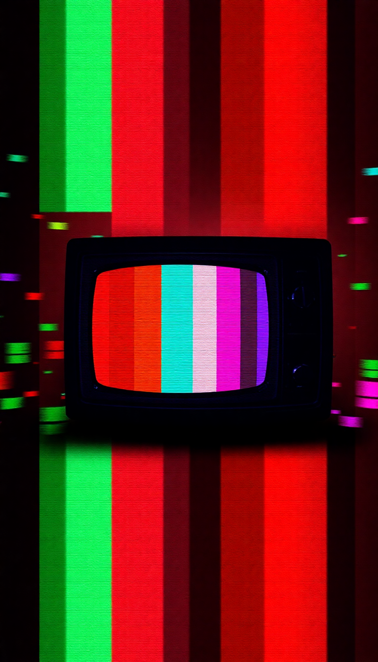 Vintage Television Static Colorful Noise Digital art Wallpaper