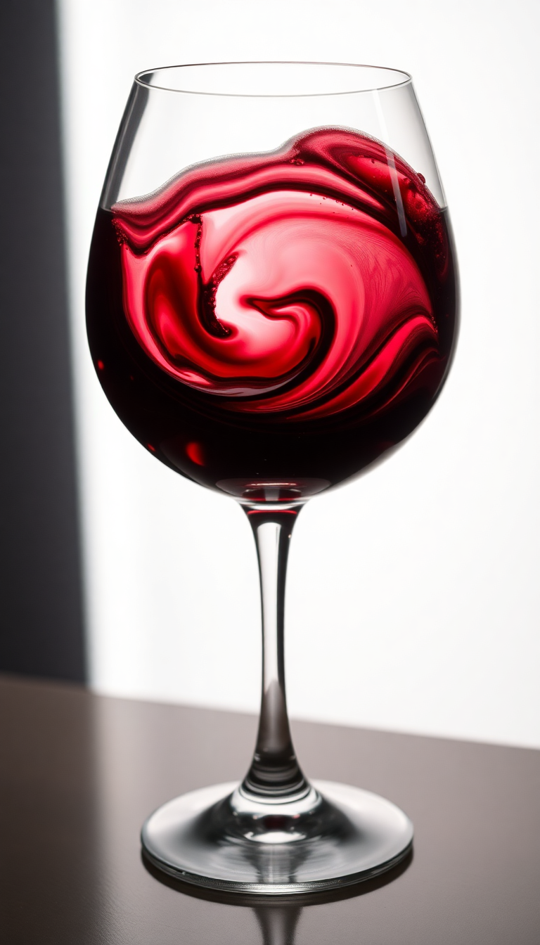Exquisite Glass Swirl Burgundy Liquid Photorealistic Wallpaper
