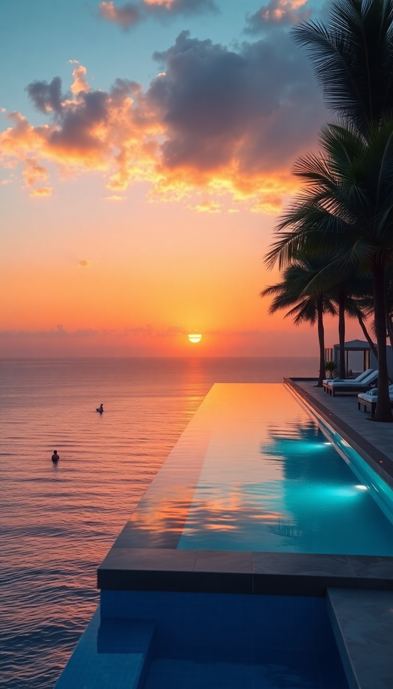 Infinity Pool Edge Dawn HD Wallpaper