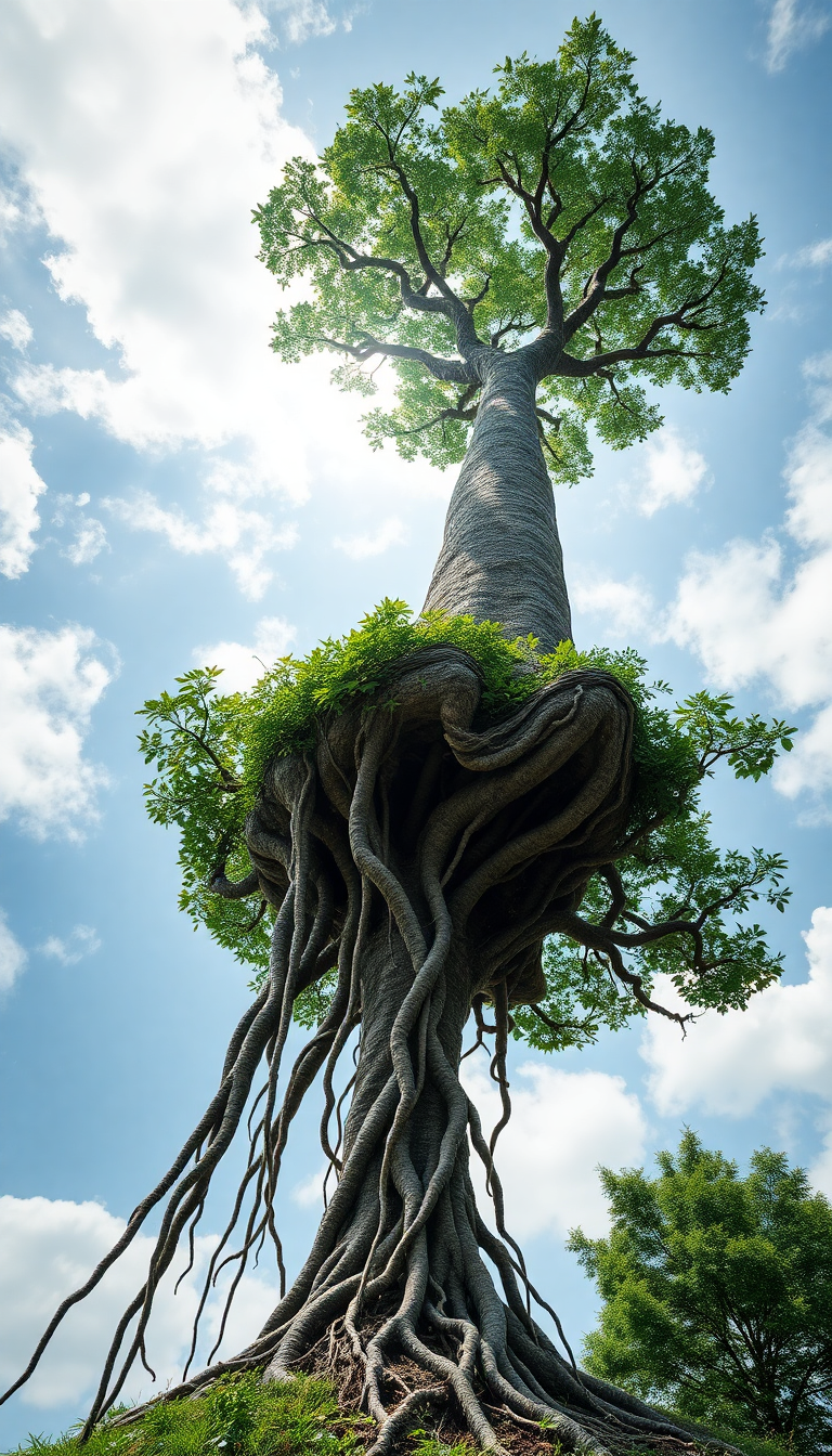 Mystic Ethereal Tree Growing Upside Wallpaper