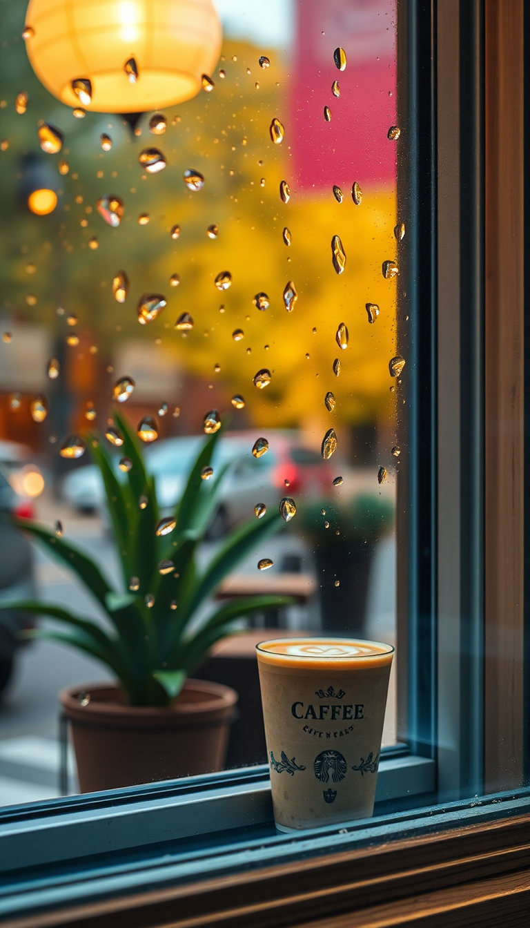 Aesthetic Captivating Shop Window Rain Wallpaper