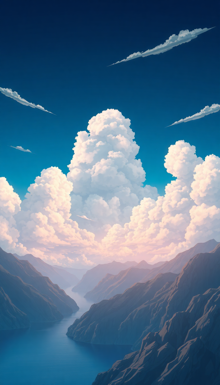 Cloud Sea Above Mountains Anime Landscape Anime Ultra Wallpaper