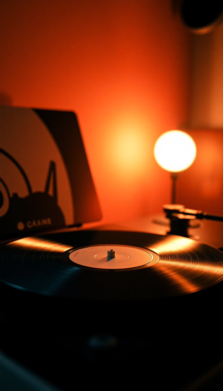 Photorealistic Molten Record Player Warm Wallpaper