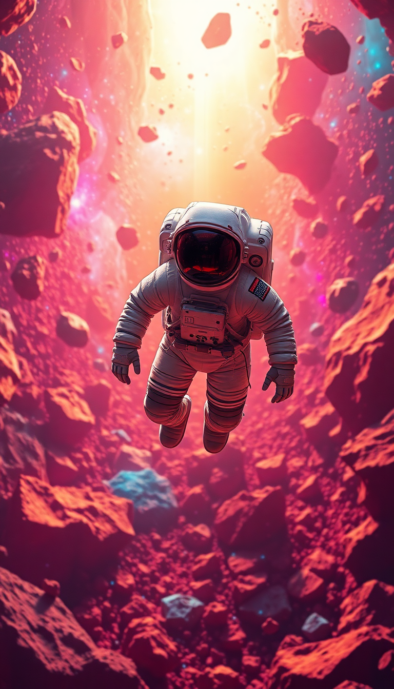 Forest Asteroid Colorful Through Floating Digital art Wallpaper