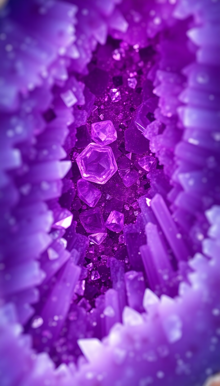 Twilight Dynamic Geode Crystal Interior Wallpaper