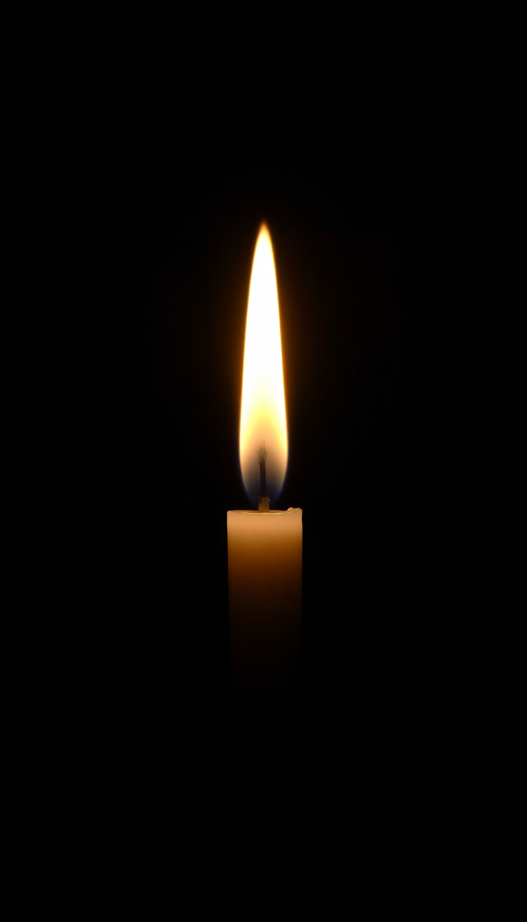 Dark Zen Single Candle Flame Wallpaper