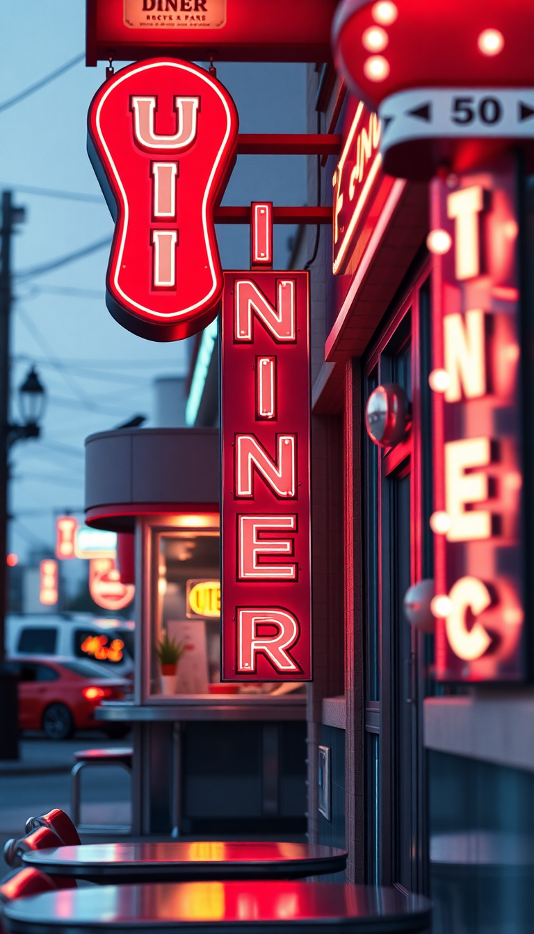 Neon Signs Chrome 1950s Aesthetic New Wallpaper