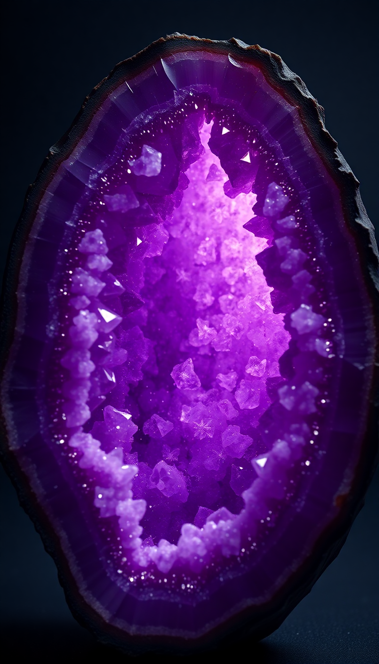 Interior Purple Amethyst Sparkle Nature Remaster Wallpaper