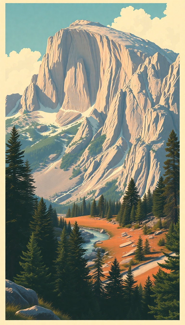 Vintage Travel Poster Style National Digital art Wallpaper