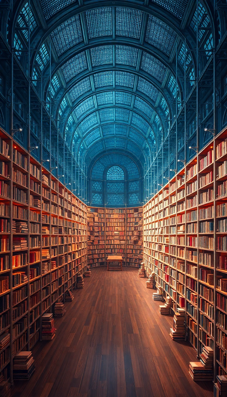 Infinite Library Impossible Architecture Books Digital art Wallpaper
