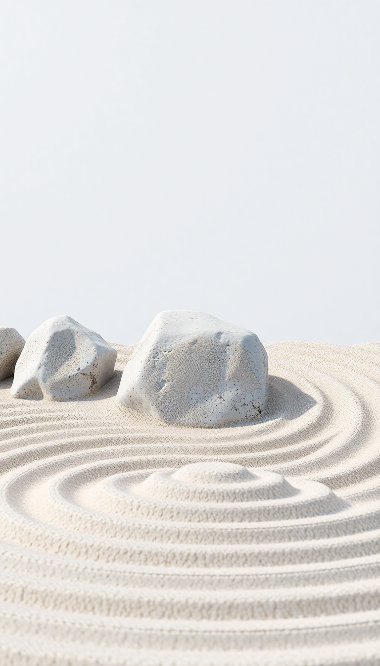 Vivid Zen Garden Sand Minimalist Photorealistic Wallpaper